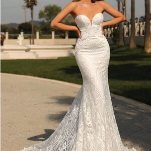 Strapless Lace Wedding Dress